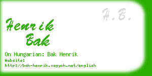 henrik bak business card